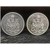 Image 6 : 5 Canadian 50-Cent Coins (1946, 1951, 1963, 1964) and USA 50-Cent Piece (1971)