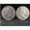 Image 7 : 5 Canadian 50-Cent Coins (1946, 1951, 1963, 1964) and USA 50-Cent Piece (1971)