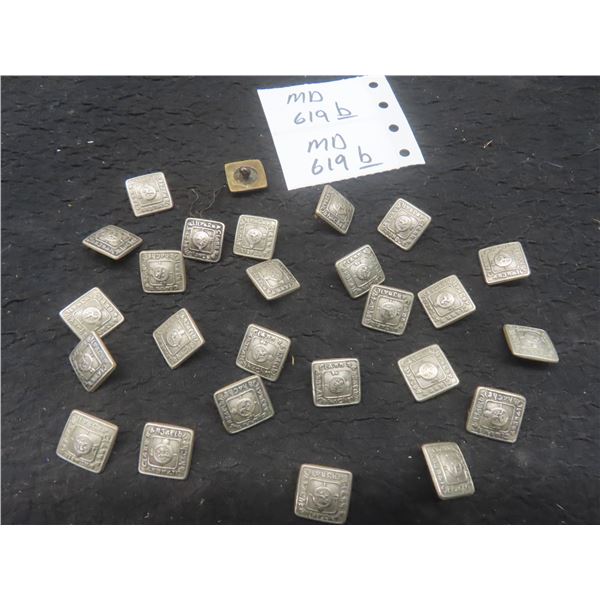 26 Silver-Plate Antique Irish Clan Buttons