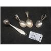 Image 1 : 3 Silver-Plated Baby Spoons, Birks Sterling Rattle and Small Salt Shaker with Damage
