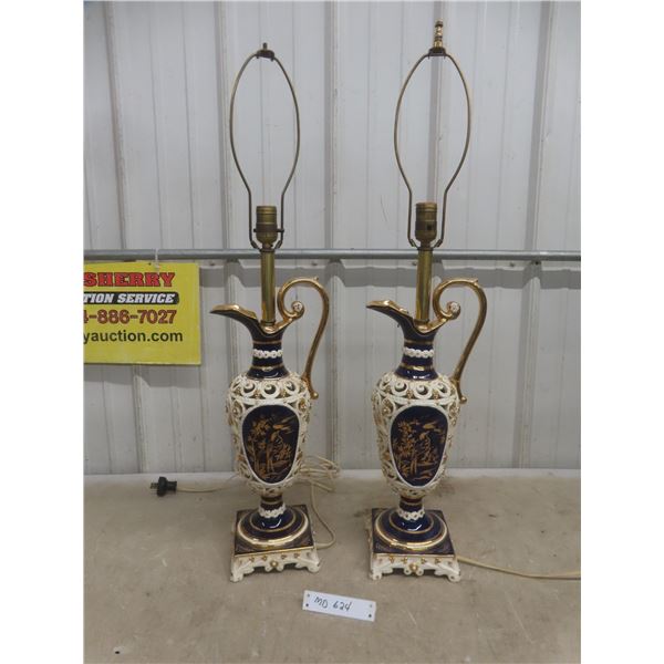 2 Lamps, 32" High, No Shades