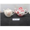 Image 1 : 2 Teapots: Pink Chintz Red Hat Society and Musical "April Love"