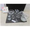Image 1 : Crystal and Cut Glass Lot: Candle Holder, Serving Bowls, Plates, Fruit Nappies and More