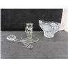 Image 7 : Crystal and Cut Glass Lot: Candle Holder, Serving Bowls, Plates, Fruit Nappies and More