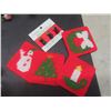 Image 9 : 3 Snow Babies, Christmas Décor: Reindeer Ribbon, Coasters, Festive Bears and Porcelain 13" Doll