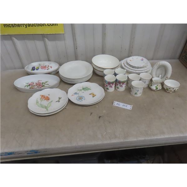 China Plates, Serving Pieces, Cups and Picture Frame and More