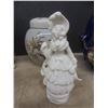 Image 2 : Shelf Décor: Ceramic Puppy, Decorative Basket, Figurines and 2 Covered Trinket Containers