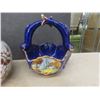 Image 3 : Shelf Décor: Ceramic Puppy, Decorative Basket, Figurines and 2 Covered Trinket Containers