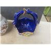 Image 4 : Shelf Décor: Ceramic Puppy, Decorative Basket, Figurines and 2 Covered Trinket Containers
