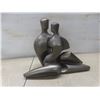 Image 3 : Sitting Couple by Austin, 9" High; Lucky Horseshoe Candle Holder and 2 Glass Serving Bowls
