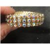 Image 10 : Fashion Jewelry: Rhinestone Bracelet, Vintage Gold-Tone Buttons, Cluster Beads/Rhinestone Necklace