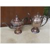 Image 11 : Silver-Plated Tea Pot, Coffee Pots, Creamers, Sugar Bowl, Candlestick Holders and Trays