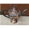 Image 12 : Silver-Plated Tea Pot, Coffee Pots, Creamers, Sugar Bowl, Candlestick Holders and Trays
