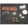 Image 1 : Vintage Tie Pins, Tie Clips and Pilot Pocket Watch