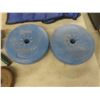 Image 5 : Exercise Equipment Lot: 2×5 Kg Plastic Weights, 6-Lb Steel Weights, Dumbbells, Easy Shaper