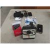 Image 1 : Vintage Electronics Lot: One-Step Polaroid Camera, Sanyo Portable AM/FM/Cassette Player