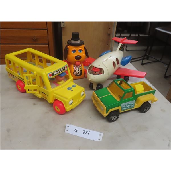 Fisher-Price School Bus, Airplane, Tonka Truck, Board Games and Puzzle