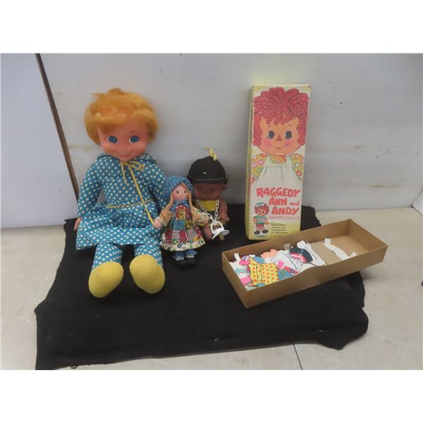 Raggedy Ann and Andy Paper Dolls, Toy Tea Set, 3 Dolls and More