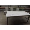 Image 1 : Table with Marble Top, 30" × 72" × 40"