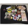 Image 1 : Patches, St. Norbert Hotel Ashtray, Milk Caps, John Deere Pin, Bone Salt and Pepper Shaker