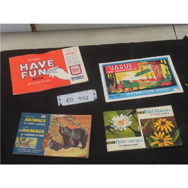 2 Red Rose Tea  Books Filled with Cards, Vague Steel Construction Instruction Book and More