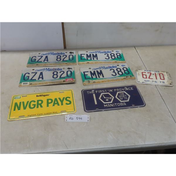 License Plates: 4 Manitoba Plates, 2 Novelty Plates and Canadian Forces Racing Team Shirt, Size XL