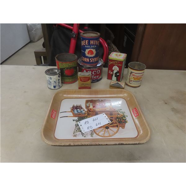 Coca-Cola Tray, Pantry Tins: Bee Hive, Honeysuckle, Cacao, Harvest Reap and More
