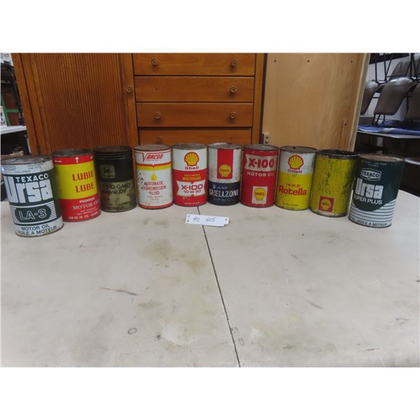 10 Quart Oil Cans: Shell, Texaco, John Deere