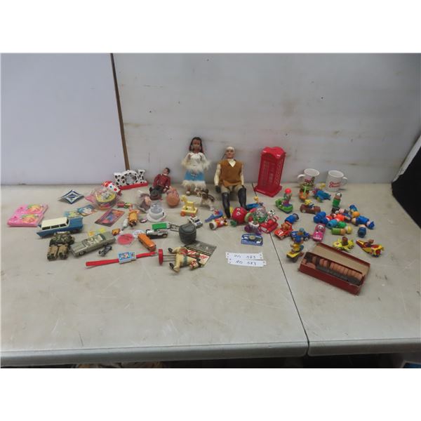 Vintage Toy Lot: Die-Cast, Ertl, McDonald's Fisher-Price Little People, Chuck E. Cheese Mugs
