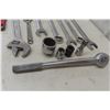 Image 2 : 5× 3/4" Drive Ratchet and Socket Set, 18" Pipe Wrench, Crescent Wrench and Wrenches 1" and Up