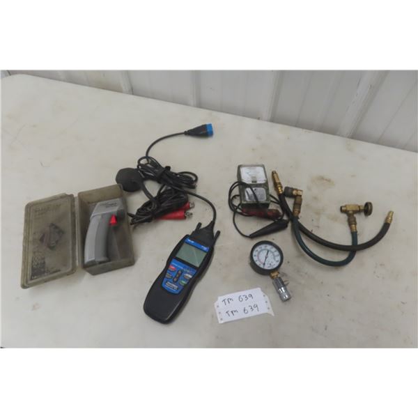 Raytek Mini Temp Gauge, Innova Can OBD2 Diagnostic Tool, DC Amp Tester and Compression Tester