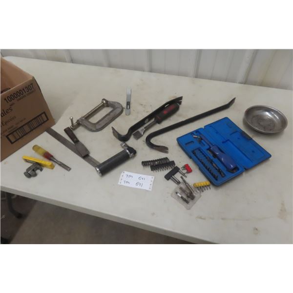 Wrecking Bar, Driver Bits, Clamp, Screw Extractor and More