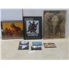 Image 1 : 3 Framed Pictures (Largest 19½×15½") and 5 Large Lake View Photos on Hardboard – Beautiful Grindsto