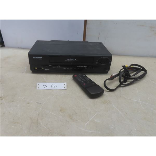 Sylvania 4-Head VCR with Remote and Cables