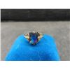 Image 4 : Vintage 10K Gold Ring with Multi-Colour Stone, Size 4½, with Birks Ring Box