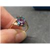 Image 6 : Vintage 10K Gold Ring with Multi-Colour Stone, Size 4½, with Birks Ring Box