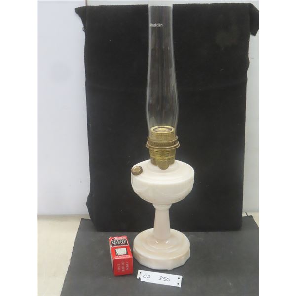 Aladdin Lincoln Drape Coal Oil Lamp, 25½" High and Aladdin Lox-On Mantle with Box