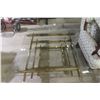 Image 2 : Glass and Brass Coffee Table, 15" × 41" × 41"