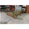Image 3 : Glass and Brass Coffee Table, 15" × 41" × 41"