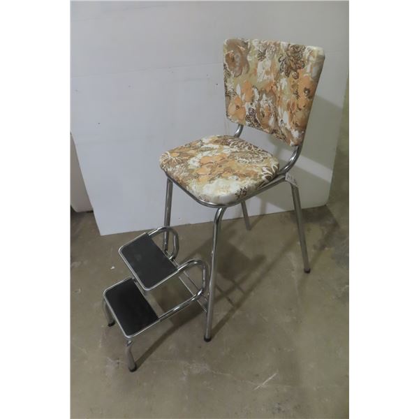 Retro Chrome-Legged High Chair