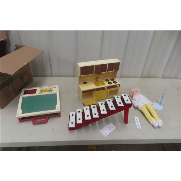 Fisher-Price Xylophone, School Desk and Doll Play Kitchen
