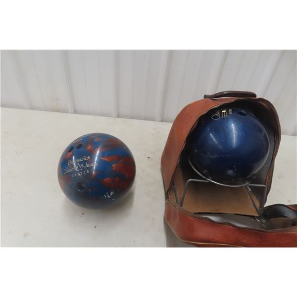 2  x 10-Pin Bowling Balls: Brunswick Jewel and Columbia 300