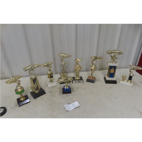 9 Car Show Trophies – Vintage, Look at the Cars!
