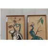 Image 2 : MCM Mosaic Wall Art Panels with Crane and Peacock, Each 13" × 37"