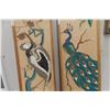 Image 3 : MCM Mosaic Wall Art Panels with Crane and Peacock, Each 13" × 37"
