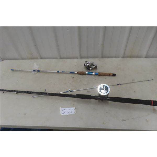 2 Fishing Rods and Reels: 1 Big Game Shakespear 2155 and 1 Daiwa 130RL