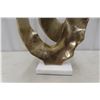 Image 4 : Abstract Sculpture with Gold Finish on Marble Base, 17" × 10"