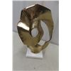 Image 5 : Abstract Sculpture with Gold Finish on Marble Base, 17" × 10"
