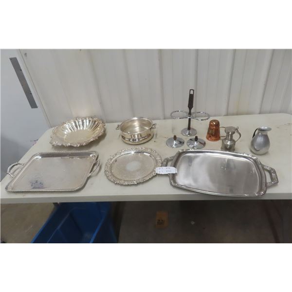 Serving Trays, Various Serving Ware, Silver Plated