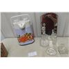 Image 1 : Double Coffee Urn, Crystal Cut Glass Decanter and Ashtray
